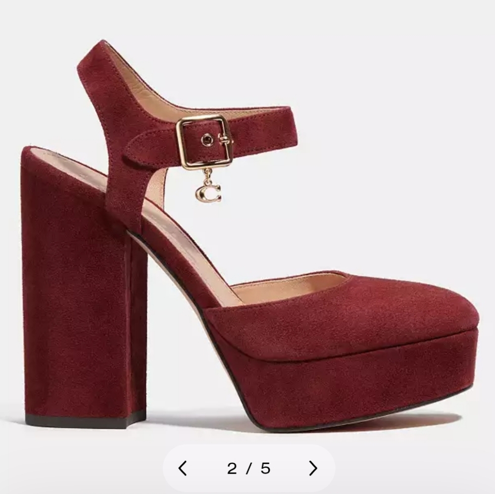 Coach Isabella Pump Heels Wine Color Size 8.5